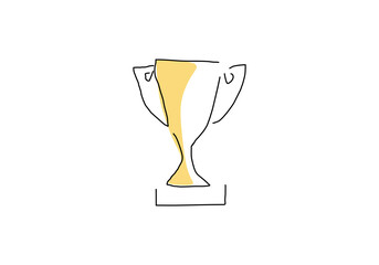 line art illustration representing a champion trophy