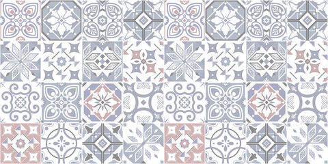 Seamless long pattern colorful design wall tiles for decor.	
