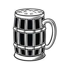 Beer Glass vector illustration, isolated on a white background.