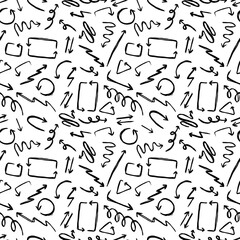 scribble arrow doodle seamless pattern background