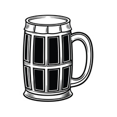 Beer Glass vector illustration, isolated on a white background.