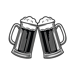 Beer Glass vector illustration, isolated on a white background.
