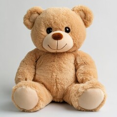 Obraz premium Plush teddy bear, light beige color, sitting