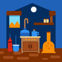 set of kitchen furniture