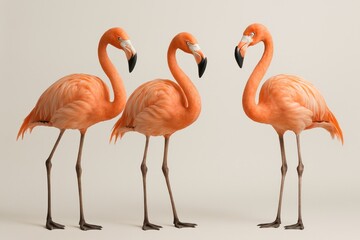 Obraz premium Elegant flamingos standing gracefully.