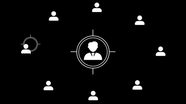 Icon of People World Wide Connected Social Network Loop Background. Internet Virtual Reality Connecting people, Global connection. Lines connecting people