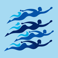 vector illustration of a swimming. 