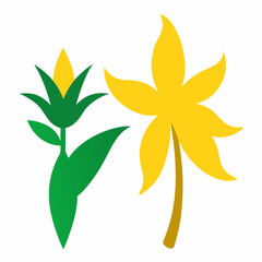 yellow leaves isolated on white