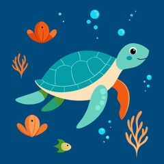 Fototapeta premium Sea turtle swimming