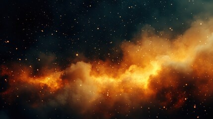 Naklejka premium Vibrant Cosmic Nebula with Stars and Dust in Space Background