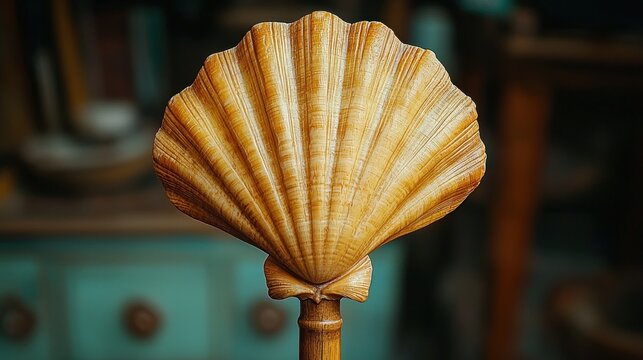 Carved seashell ornament