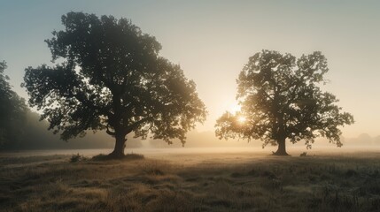 Fototapeta premium misty morning sunrise