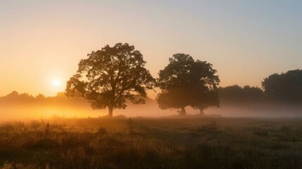 Obraz premium sunrise in the fog