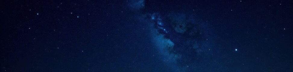 Fototapeta premium Dark celestial night sky with twinkling stars on black background, dark blue, stars, cosmos