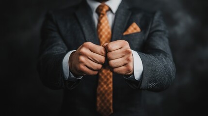 Businessman clenched fists