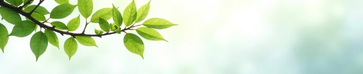 Naklejka premium Leafy branches with mist isolated on white background, branch, foggy