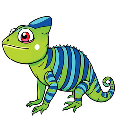 Fototapeta premium Adorable Cartoon Chameleon Vector Illustration