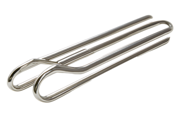 Chrome-Plated Metal Clip, Double-Loop Design, Close-Up