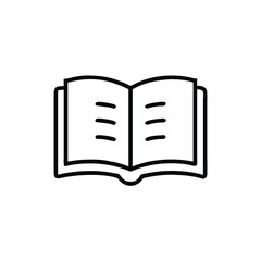Open book icon, simple and elegant design.