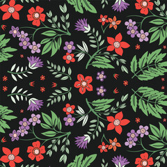 florals pattern. hand drawn florals vector background.