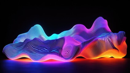 Abstract glowing wave forms
