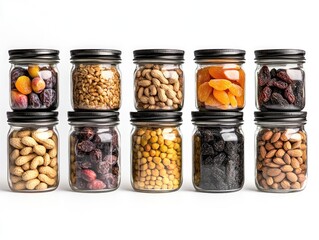 Assorted Dried Fruits and Nuts in Glass Jars (1)