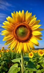 Fototapeta premium sunflower field in the summer