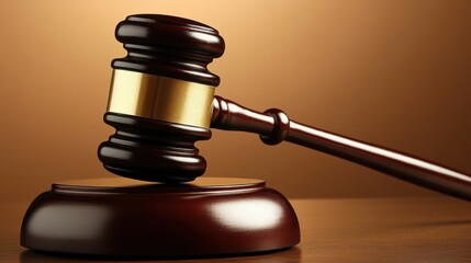 Illuminated Gavel Close-Up Shot for Legal Themes