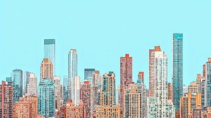 Obraz premium City skyline, pastel tones