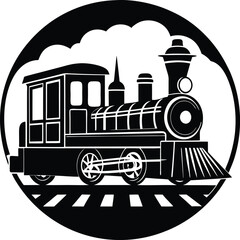 Classic Train Silhouette Design – Minimalist Railway Illustration for Travel and Transportation Themes