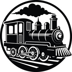 Classic Train Silhouette Design – Minimalist Railway Illustration for Travel and Transportation Themes