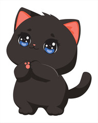 Cute Cat Standing And Folding Hands Animal Mascot