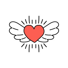 Cute love heart sign. Heart graphic element decorative