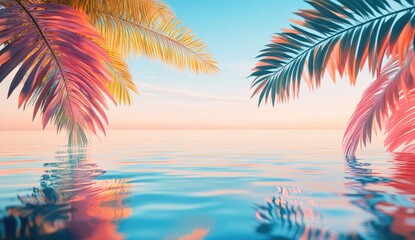 Pastel tropical seascape