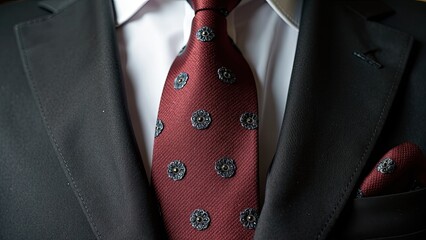 A burgundy tie