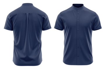 Shirt Mockup – Short Sleeve Band Collar with 3D Rendered Design