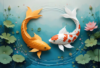 Koi Pond Serenity origami