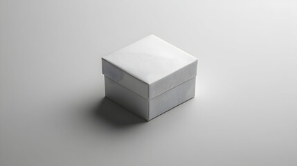 White gift box on white background, packaging mockup