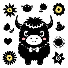 set of funny animals