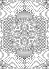 Abstract Coloring Page for Adult Line Art