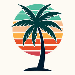 palm tree icon on white background