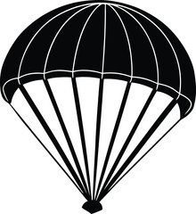 Adventurous Parachute Silhouette Design – Minimalist Skydiving Illustration for Extreme Sports and Airborne Themes