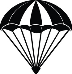 Adventurous Parachute Silhouette Design – Minimalist Skydiving Illustration for Extreme Sports and Airborne Themes
