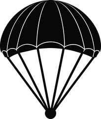 Adventurous Parachute Silhouette Design – Minimalist Skydiving Illustration for Extreme Sports and Airborne Themes