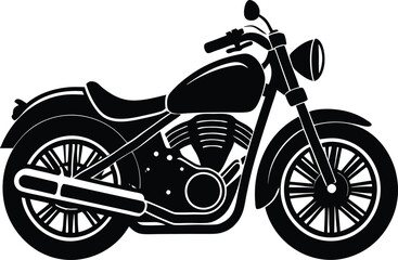 Obraz premium Bold Motorcycle Silhouette Design – Minimalist Biker Illustration for Adventure and Transportation Themes