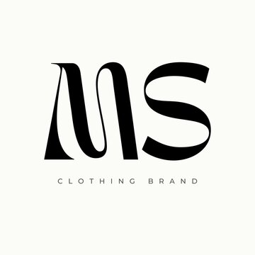 MS clothing brand logo design. creative minimal monochrome monogram symbol.
