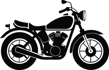 Fototapeta premium Bold Motorcycle Silhouette Design – Minimalist Biker Illustration for Adventure and Transportation Themes