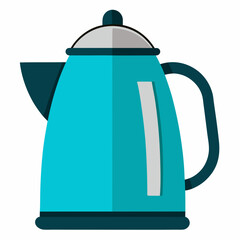 Fototapeta premium blue teapot on white background