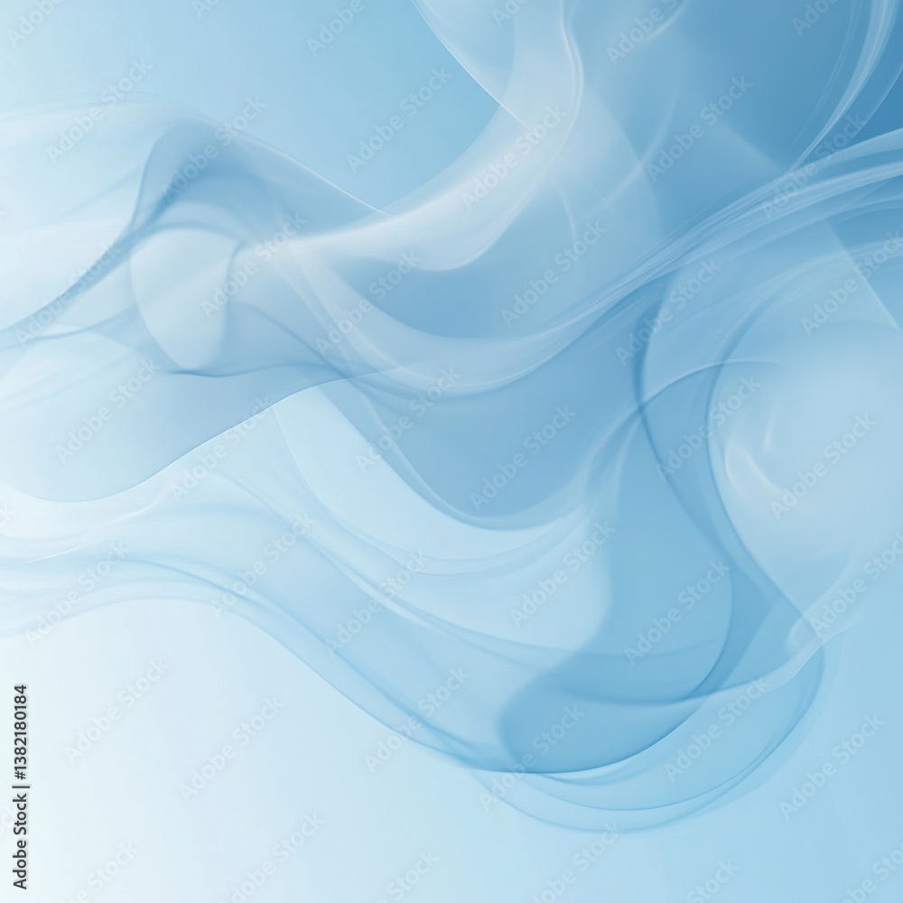 Canvas Prints soft abstract blue waves flowing across a light background