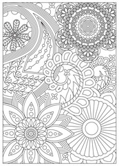 Floral Adult Coloring Page Flower Line Art
